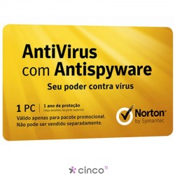 Norton Antivírus 2012 Card Para 1 Usuário Symantec 21255072
