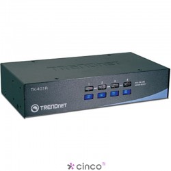  TRENDnet Chaveador KVM (teclado+video+mouse) PS/2 com 4 portas (para Rack 19") TK-401R