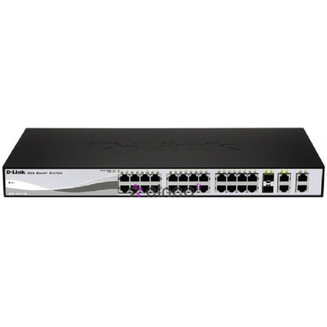 Web Smart 24-Port 10/100 Switch with (2) 10/100/1000BASE-T Ports and 2 Combo SFP Slots
