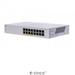 Switch não gerenciado Cisco Business CBS110-16PP-D 16 portas GE PoE parcial Proteção vitalícia limitada CBS110-16PP-NA