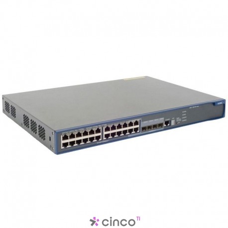HPN Switch A5120-24G-EI c/ 20x 10/100/1000Mbps RJ45 + 4x Gigabit Combo (RJ45/Fibra) +2x Slots 10GB