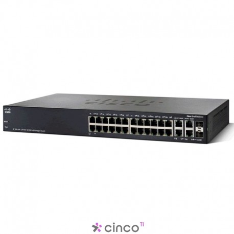 Switch Rack, 24 portas 10/100 e 4 portas Gigabit, PoE, Gerenciamento WebView