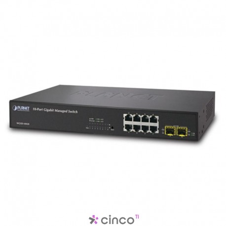 8 portas 10/100/1000 Mbps + 2 100/1000X SFP Switch Ethernet