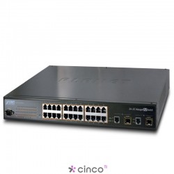 24-Port 10/100Mbps + 2 - Gigabit TP / SFP Managed Switch PoE