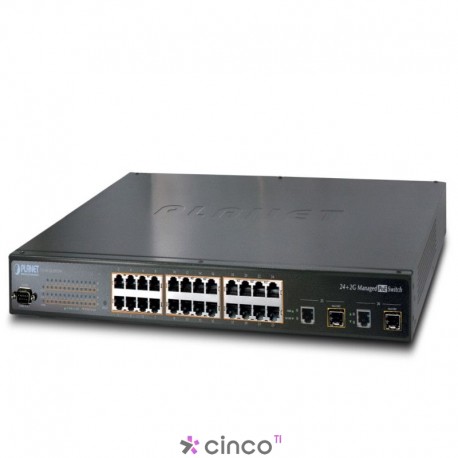 24-Port 10/100Mbps + 2 - Gigabit TP / SFP Managed Switch PoE