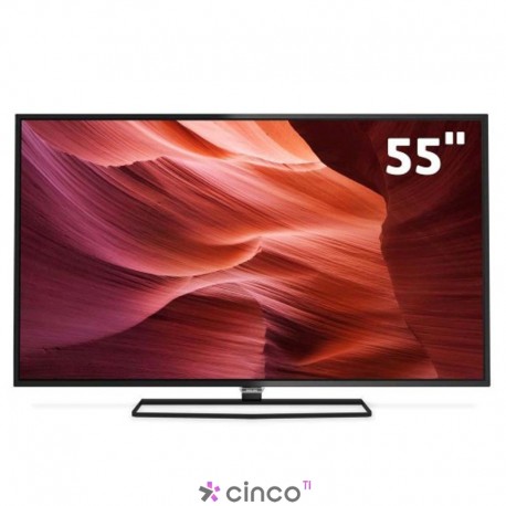 TV Philips 5100 LED 55in 1920 x 1080 Full HD Smart 3 HDMI, Wi-Fi, 1 USB, Vesa 55PFG5100/78