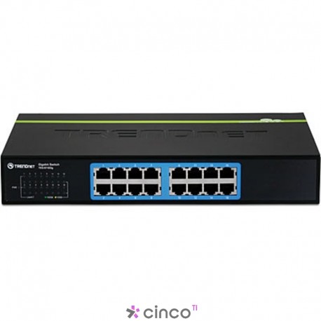 TRENDnet Switch SOHO Gigabit com 16 portas 10/100/1000 Mbps RJ45 (Mesa) TEG-S16DG