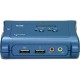 TRENDnet Chaveador KVM (teclado+video+mouse) USB com 2 portas, com Áudio e Cabos KVM Inclusos TK-209K
