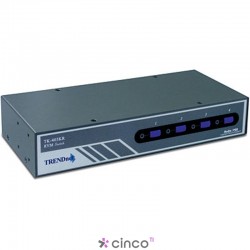  TRENDnet Chaveador KVM (teclado+video+mouse) PS/2 com 4 portas, com Áudio e 4x Cabos KVM Inclusos TK-403KR