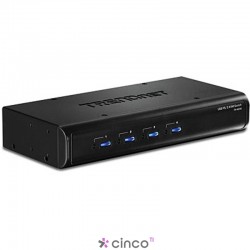 TRENDnet Chaveador KVM (teclado+video+mouse) USB-PS/2 com 4 portas, Áudio e 4x Cabos KVM Inclusos TK-423K