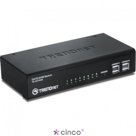 TRENDnet Chaveador KVM 8x 10/100Mbps CAT5 (VGA + USB/PS2) TK-CAT508