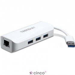 TRENDnet Adaptador USB 3.0 p/ 1x Gigabit RJ45 + USB 3.0 Hub TU3-ETGH3