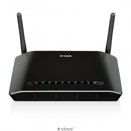 D-Link Roteador Internet c/ Modem ADSL2+ Wireless N 300Mbps + 4x 10/100Mbps + USB 2.0 DSL-2750E