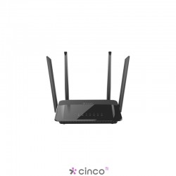 Roteador Wireless AC 1200Mbps Dualband (2,4 & 5GHz) 802.11AC com 4 antenas externas 5dBi DIR-822