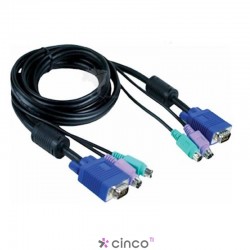 D-Link Kit cabos 1.8 m para Chaveador KVM (PS/2 para teclado/mouse e DB15 p/ video) DKVM-CB