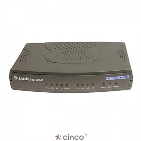 Gateway 4 Portas VoIP, 1WAN, 4LAN e 4 FXO portas DVG-6004S