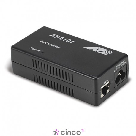 Injetor de Energia por Ethernet IEEE 802.3AF C3 porta gibabit, 48VDC,0.35A,15W Allied Telesis AT-6101G-50