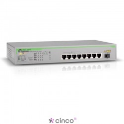 Switch Allied Telesis com 8 portas 10/100/1000T e 1 SFP, não gerenciável AT-GS900/8PS