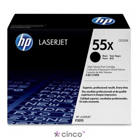 Toner HP 55X Preto, Alto Rendimento CE255XB