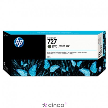 Cartucho de Tinta HP 727 300-ML Preto Fosco C1Q12A