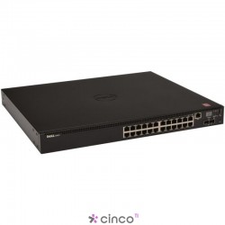 Switch Dell Networking N2024 L2 c/ 24x 10/100/1000Mbps + 2x 10GbE SFP+ e 2x portas Stacking 210-ABNV-270