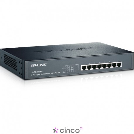 Switch de Mesa/Rack Gigabit com 8 Portas PoE+ TP-LINK TL-SG1008PE