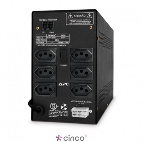 APC Back-UPS 1400 VA, Bivolt/115V, 6 Outlet, Voltage Regulation, Telephone Protection 