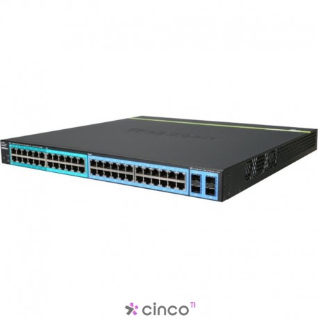 Switch Trendnet WEB Smart Gigabit com 24x Gigabit + 24x PoE+ Gigabit + 4x SFP (Potência PoE: 370W) TPE-4840WS