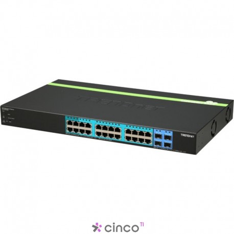 Switch Trendnet WEB Smart Gigabit PoE+ com 20x PoE Gigabit + 4x PoE+ e 4x SFP (Potência PoE: 185W) TPE-2840WS