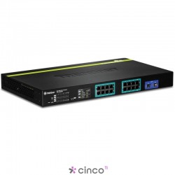 Switch Trendnet WEB Smart Gigabit com 16x PoE+ Gigabit + 2x SPF (Potência PoE: 185W) TPE-1620WS