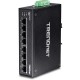 Switch Trendnet de trilho DIN gigabit industrial endurecido de 8 portas TI-G80