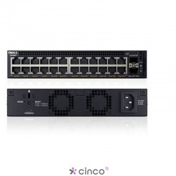 Switch Dell Networking X1026 com 24x 10/100/1000Mbps + 2x Combo SFP, com kit instalação em rack 210-ADPL-410