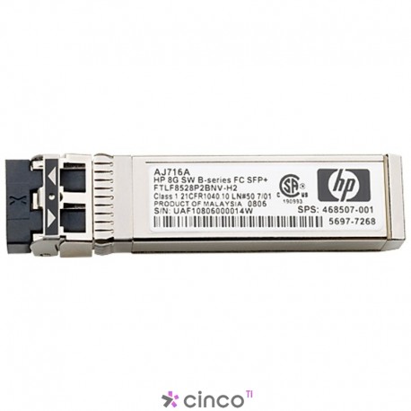 Transceptor HPE série B 16Gb SFP+ ondas curtas QK724A