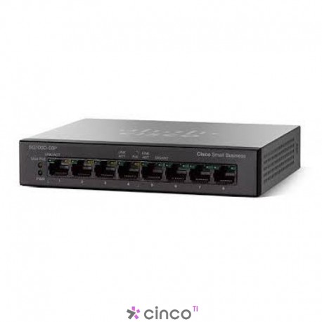 Cisco Switch SG110D-08 com 8x 10/100/1000Mbps RJ45, não gerenciavel