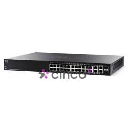  Cisco Switch SF300-24PP com 24x PoE+ 10/100Mbps RJ45, 2x Gigabit RJ45 e 2x Gigabit Combo (RJ45 ou SPF 1G) (PoE máx.: 180W)