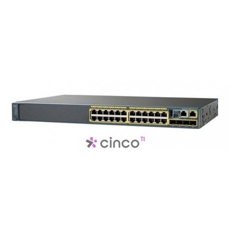Cisco Switch 2960X 24 portas Giga e 4x SFP 1G, Lan Base, WS-C2960X-24TS-LB