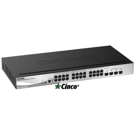 SWITCH D-LINK GERENCIAVEL 24 PORTAS - 10/100/1000MBPS + 4 SLOTS SFP - DGS-1510-28L/ME