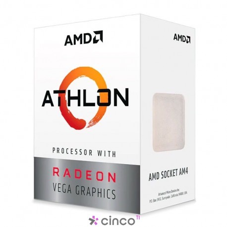 PROCESSADOR AMD ATHLON 3000G DUAL-CORE 3.5GHZ 5MB CACHE AM4, YD3000C6FHBOX