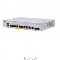 Switch inteligente Cisco Business CBS250-8PP-E-2G 8 portas GE PoE Ext PS 2x1G Proteção vitalícia limitada CBS250-8PP-E-2G-NA