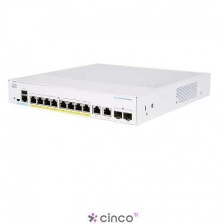 Switch gerenciado Cisco Business CBS350-8FP-2G 8 portas GE PoE total 2x1G Combo Proteção vitalícia limitada CBS350-8FP-2G-NA 