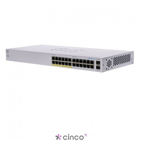 Switch não gerenciado Cisco Business CBS110-24PP-D 24 portas GE PoE parcial 2 SFP de 1G compartilhados CBS110-24PP-NA