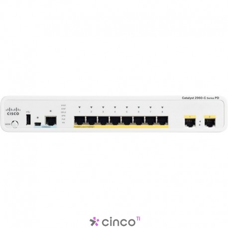 2960C PoE Switch 8 FE PoE, 2 x Dual Purpose Uplink, LAN Base