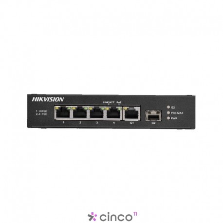 HIKVISION SWITCH HARSH POE NAO GERENCIAVEL DE 4 PORTAS FAST ETHERNET DS-3T0306HP-E