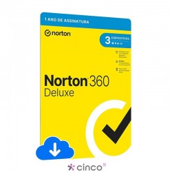 Antivírus Norton 360 Deluxe 3 Disp Attach 12M ESD 21411754