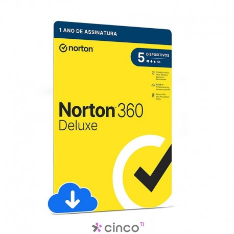 Antivirus Norton 360 Deluxe 5 Disp Attach 12M ESD 21430753