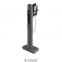 Easyplug Totem com 6 tomadas + 1 USB-C + 1 USB + Suporte para até 4 Smartphones EASYPLUG-USB-C-ICESILVER