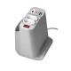 Easyplug Mini Totem Mini de mesa com 2 tomadas + 1 USB-C + 1 USB + Apoio para Celular + Porta ObjetosEASYPLUG-MINI-ICE SILVER