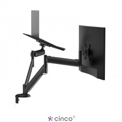 Clipway N1 Suporte Articulado de mesa molas para 1 monitor 1 Notebook Fixo na mesa CLIPWAY-N1-ICESILVER