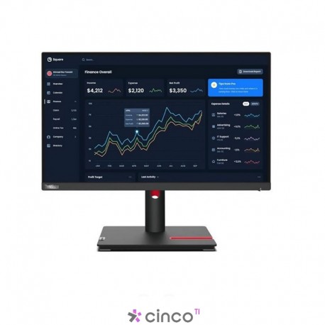 MONITOR LENOVO 21,5 FHD IPS T22I-30 - VGA / HDMI / DP 1.2 / HUB USB / AJUSTE DE ALTURA / PIVOT / 99 SRGB 63B0MAR1BR