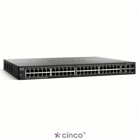 Switch Cisco Gerenciável SF300 48 Portas 10-100 + 2 Gigabit + 2 Gigabit/SFP